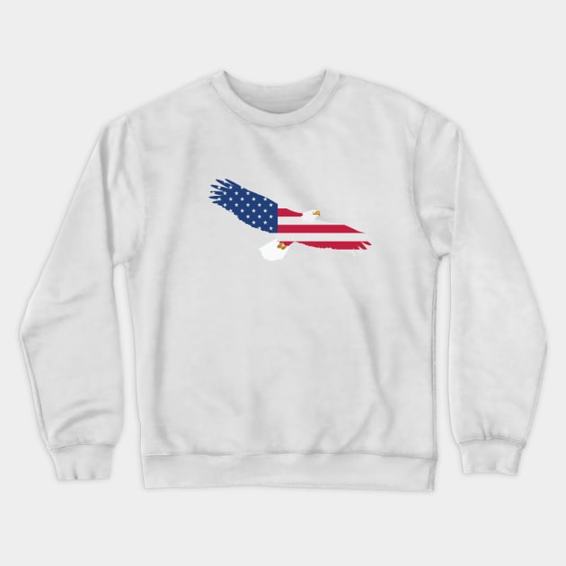 Flying American Bald Eagle Crewneck Sweatshirt by DoomDesigns